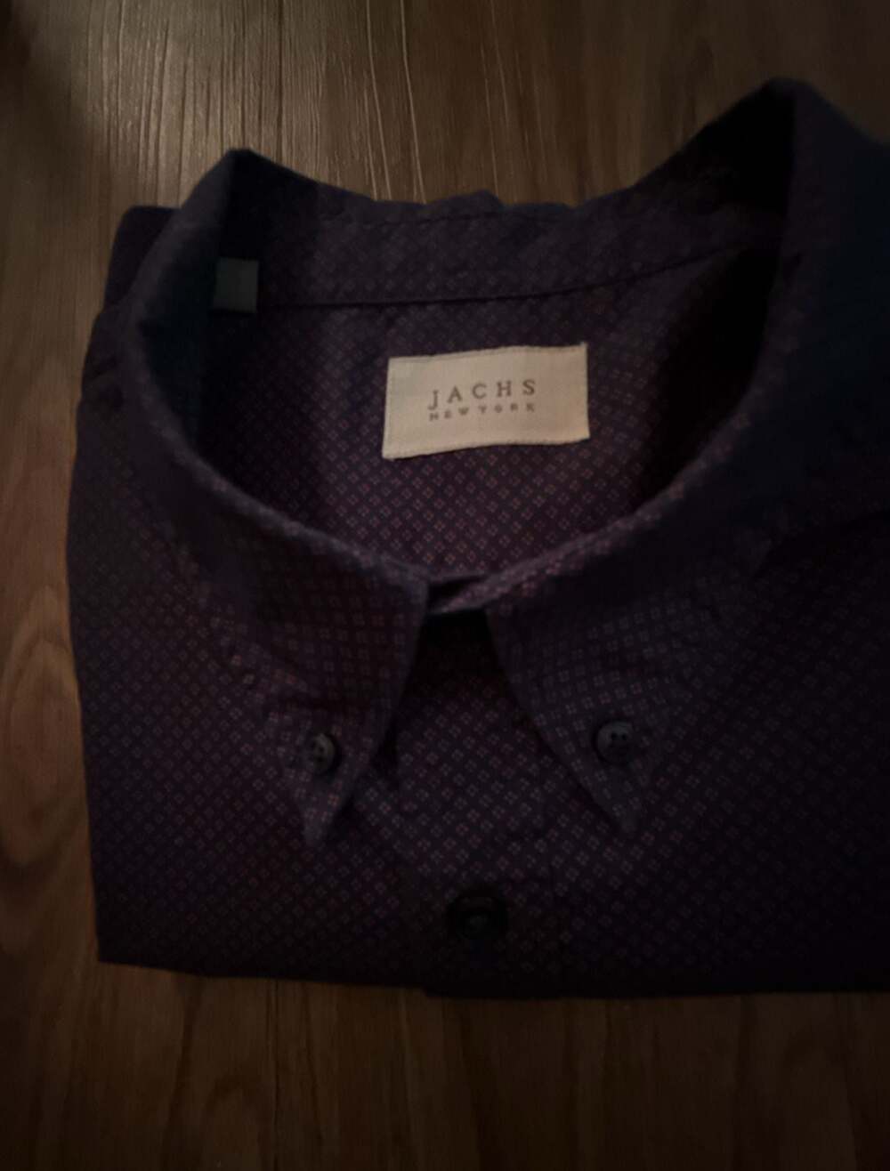 Jachs New York Men's Purple Geometric Dot Button Down Shirt